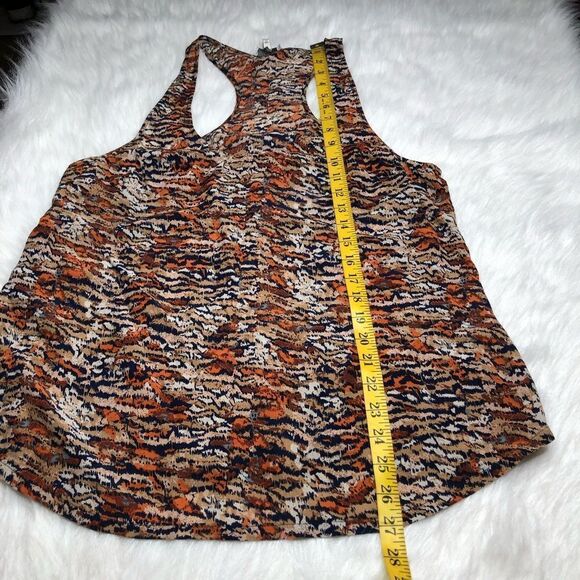 Joie Women’s Brown Animal Print 100% Silk Sleeveless Racer Back top Size M - Picture 5 of 9